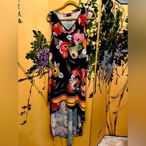Gorgeous Floral high-low dress size S/M. Made in Turkey